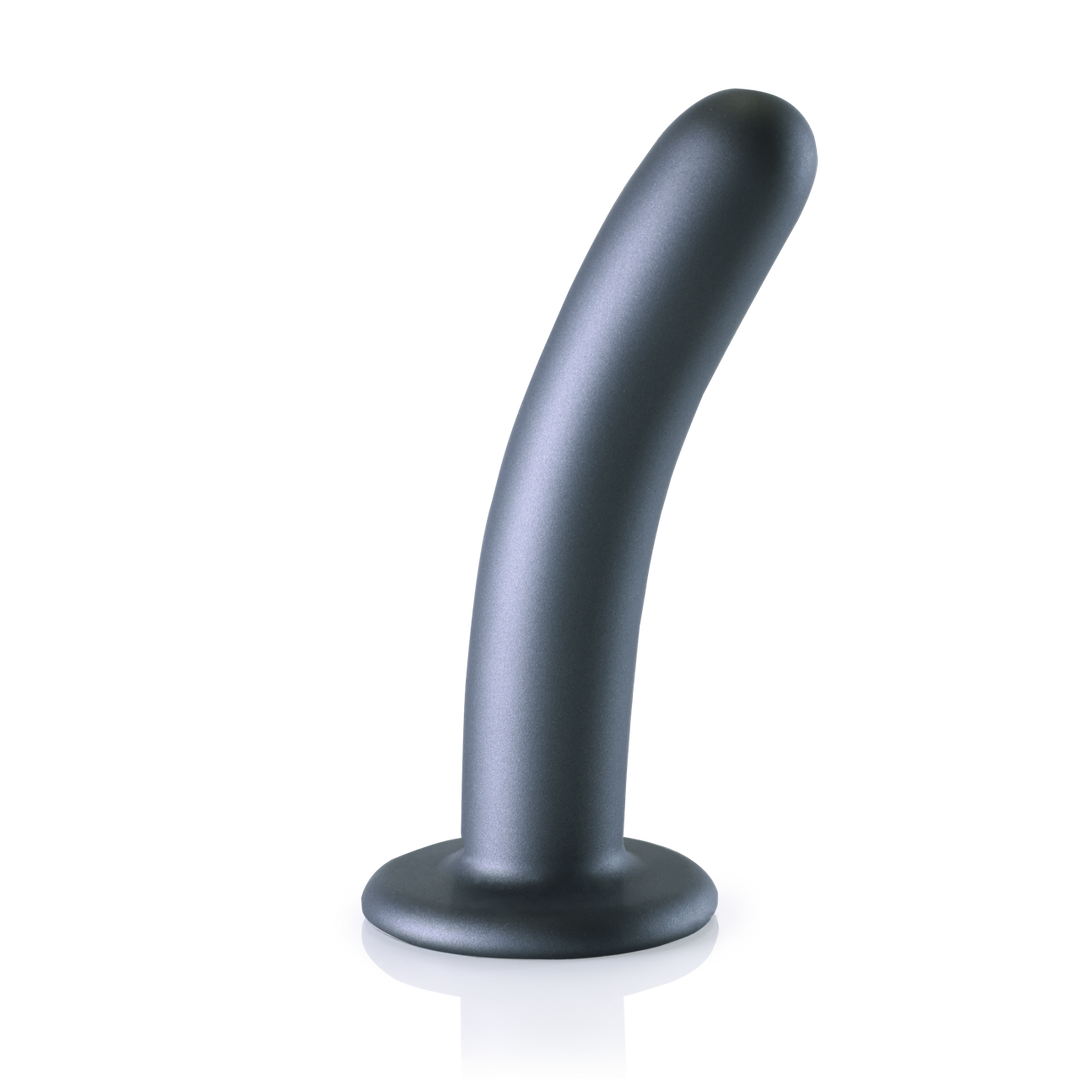 Smooth Silicone G-Spot Dildo - 6'' / 14,5 cm - Gunmetal 1
