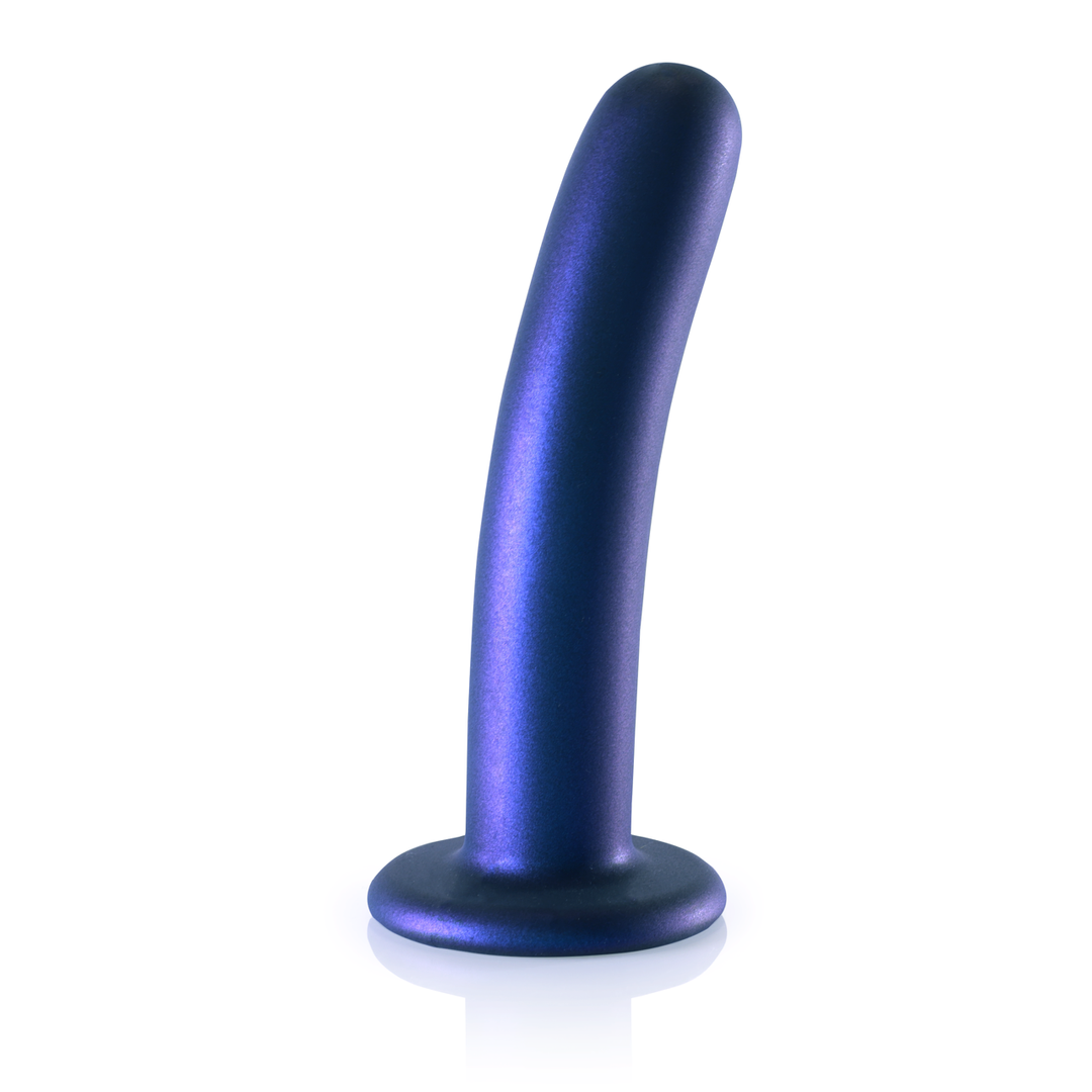 Smooth Silicone G-Spot Dildo - 6'' / 14,5 cm - Metallic Blue 3