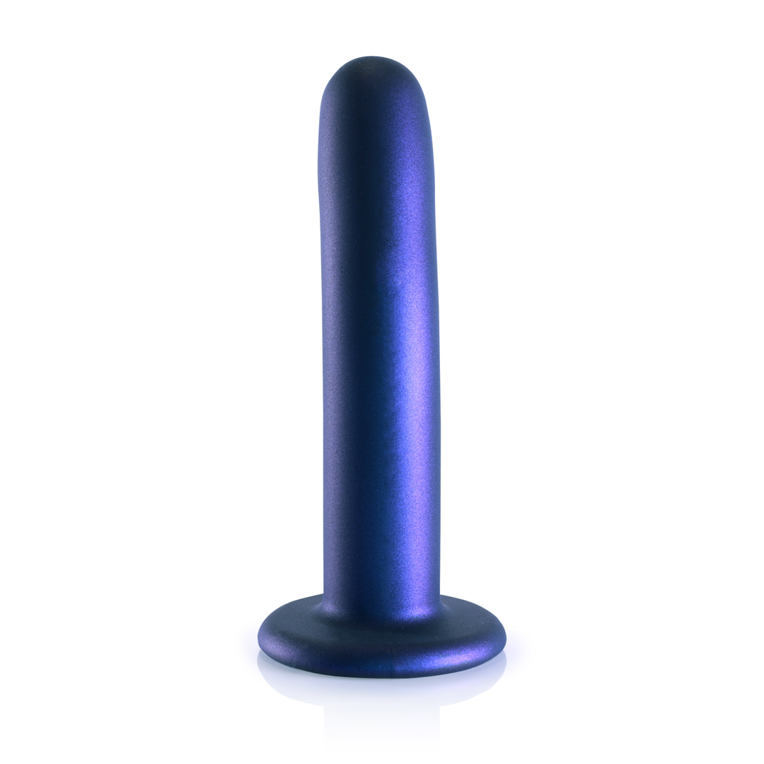 Smooth Silicone G-Spot Dildo - 6'' / 14,5 cm - Metallic Blue 4