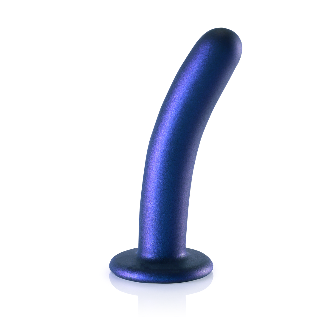 Smooth Silicone G-Spot Dildo - 6'' / 14,5 cm - Metallic Blue 1