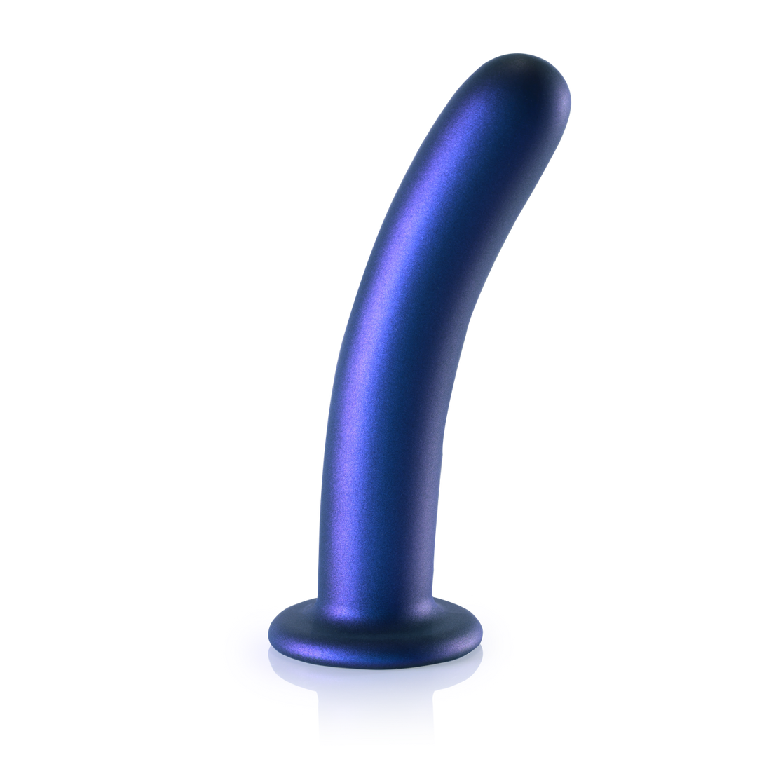 Smooth Silicone G-Spot Dildo - 7'' / 17 cm - Metallic Blue 1