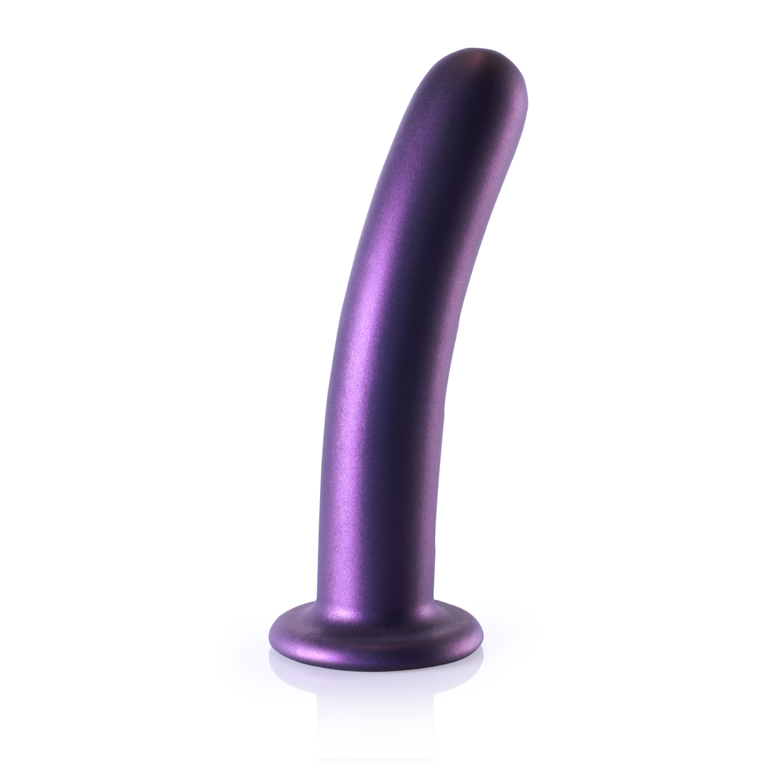 Smooth Silicone G-Spot Dildo - 7'' / 17 cm - Metallic Purple 3