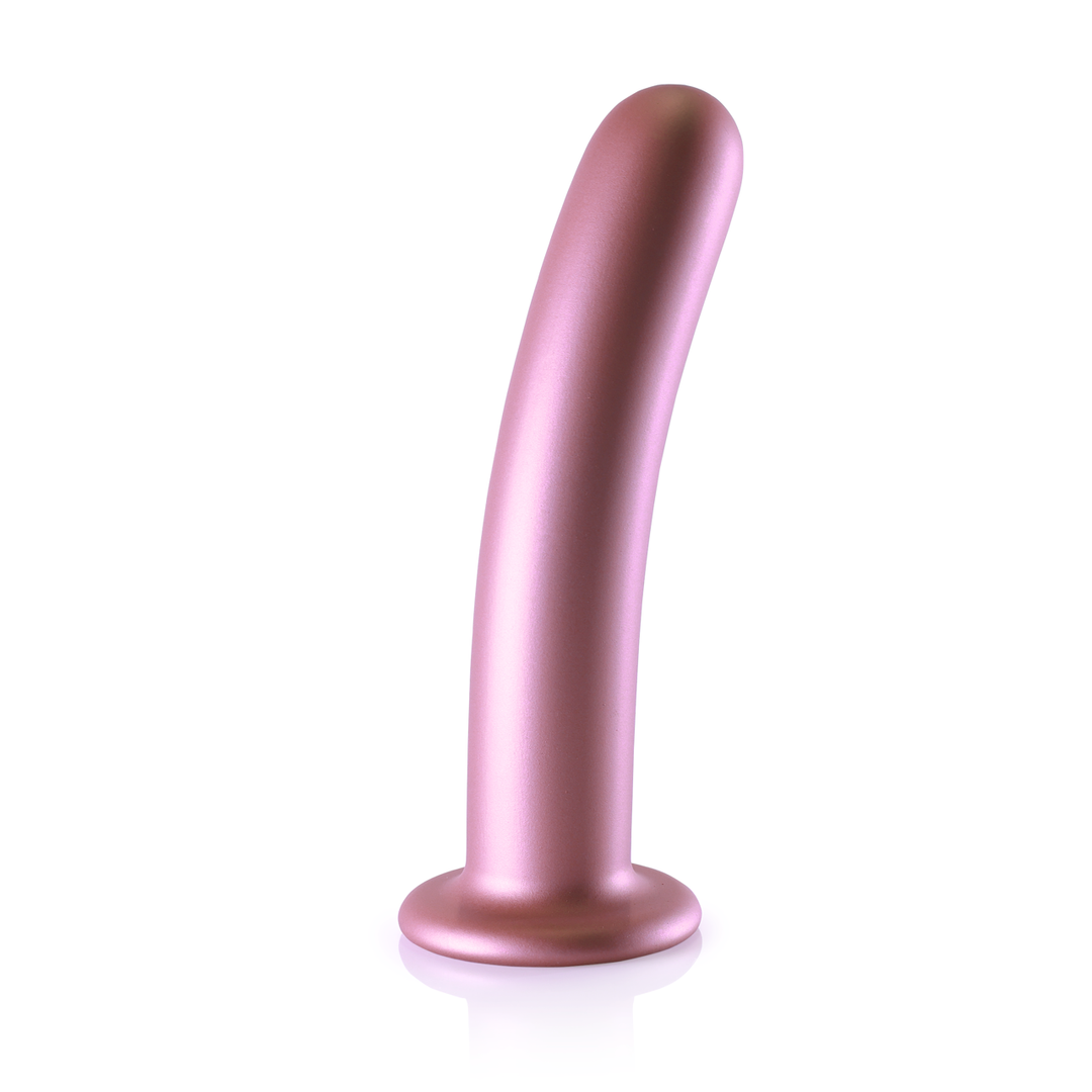 Smooth Silicone G-Spot Dildo - 7'' / 17 cm - Rose Gold 3
