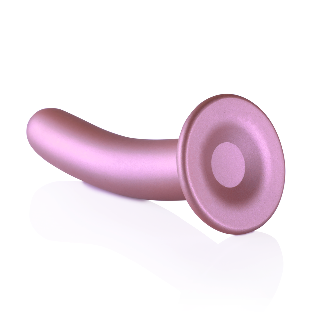 Smooth Silicone G-Spot Dildo - 7'' / 17 cm - Rose Gold 5