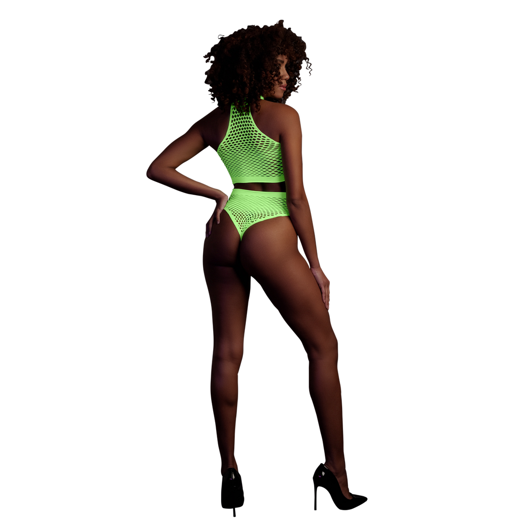 Turtle Neck and High Waist Slip - One Size - Neon Green 3