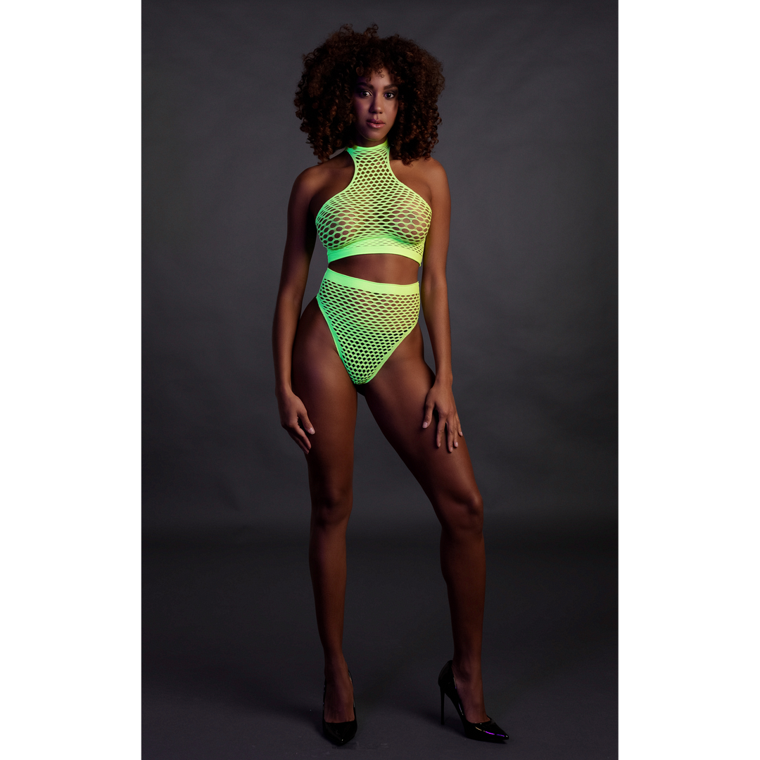 Turtle Neck and High Waist Slip - One Size - Neon Green 4