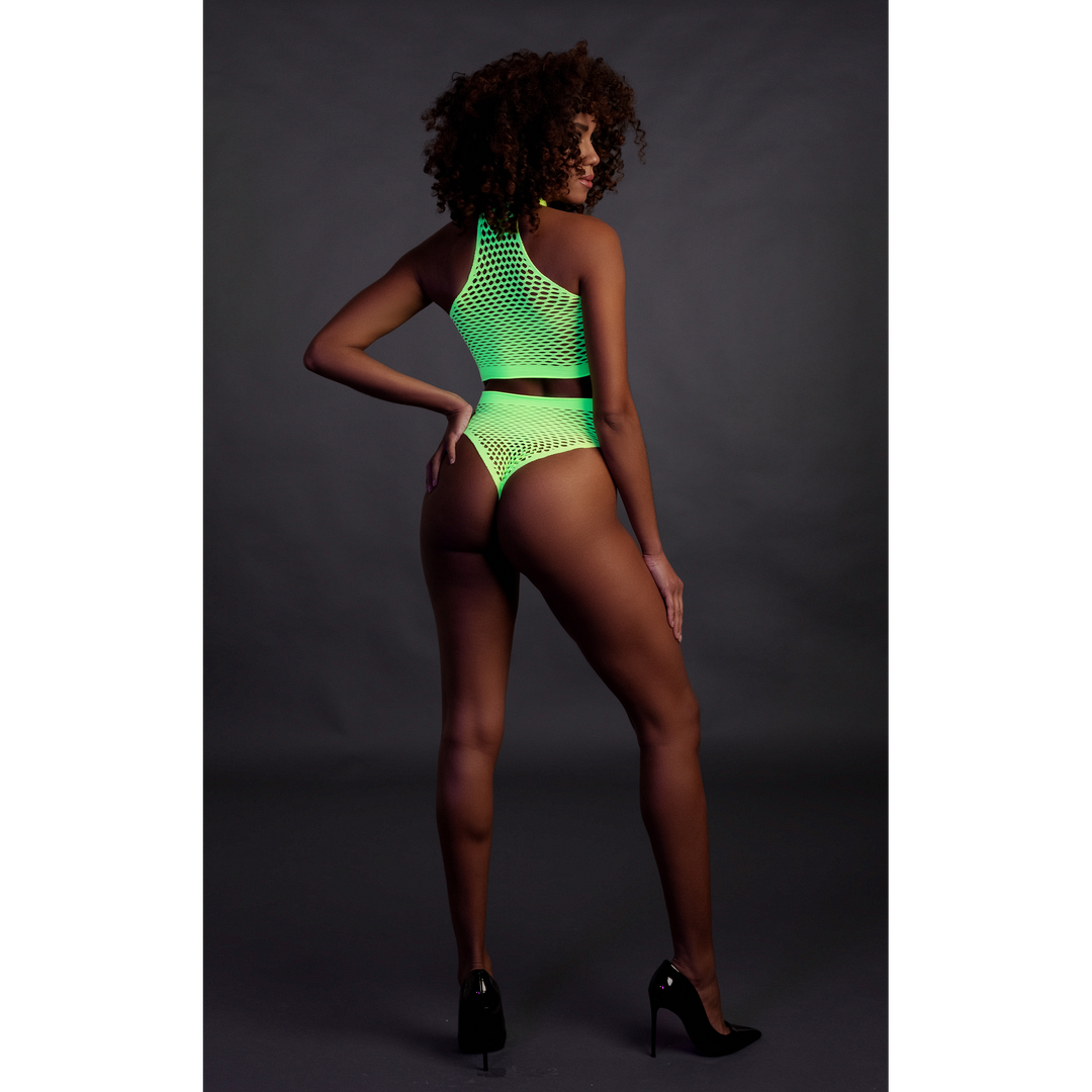 Turtle Neck and High Waist Slip - One Size - Neon Green 5