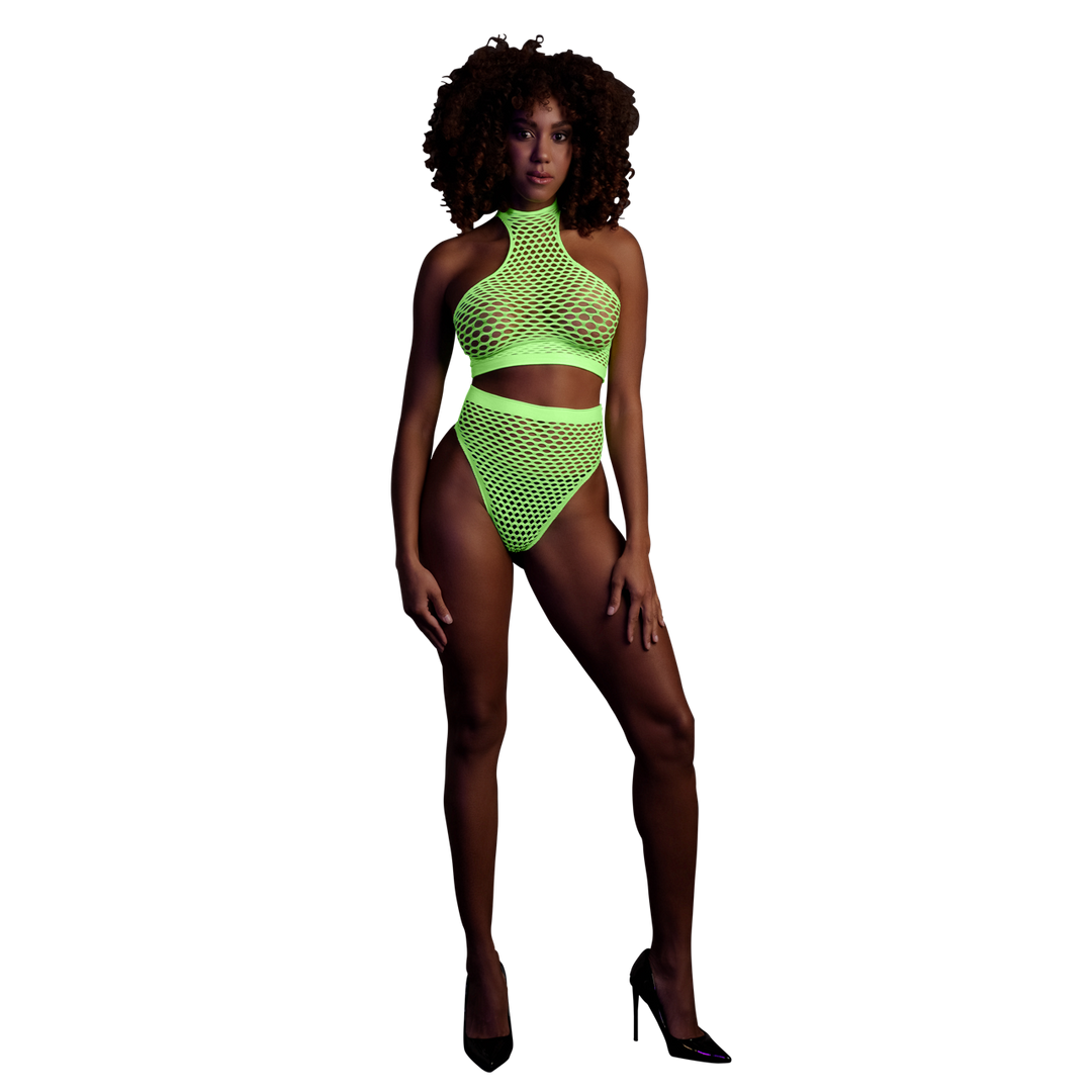 Turtle Neck and High Waist Slip - One Size - Neon Green 1