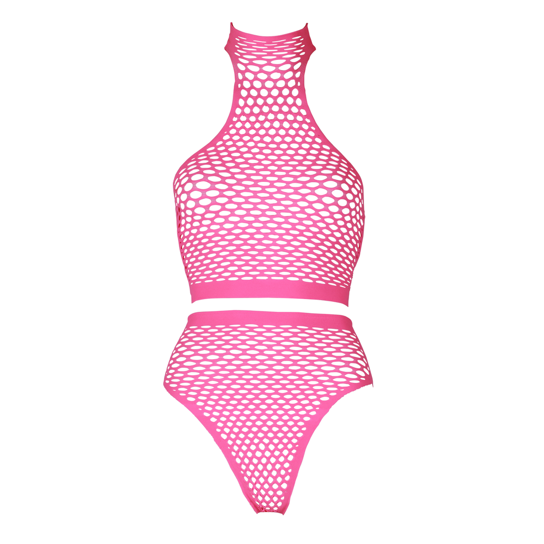 Turtle Neck and High Waist Slip - One Size - Neon Pink 6