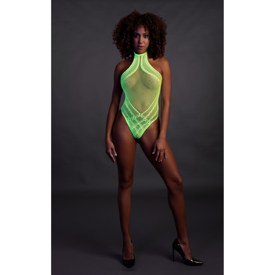 Body with Halter Neck - One Size - Neon Green 4