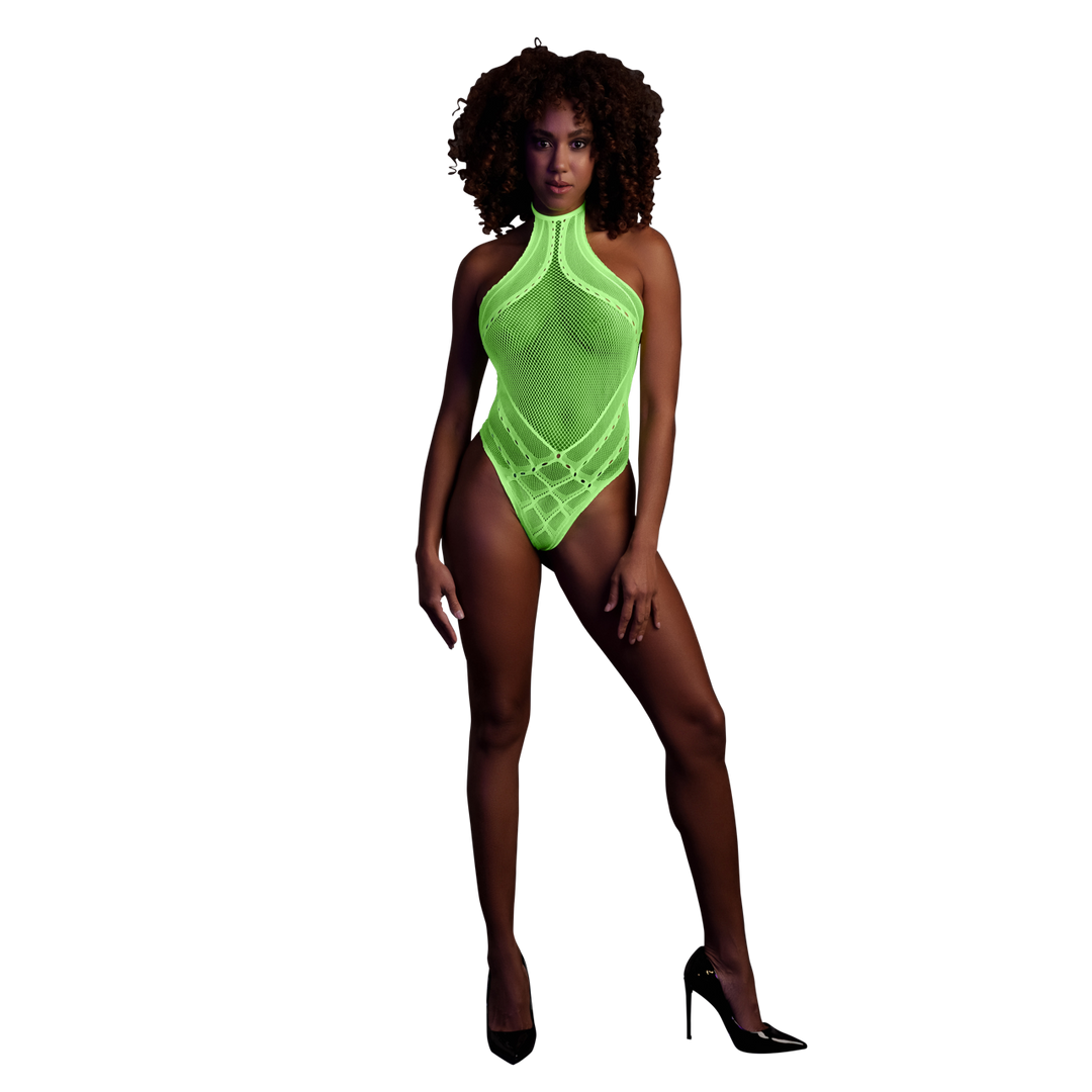 Body with Halter Neck - One Size - Neon Green 1