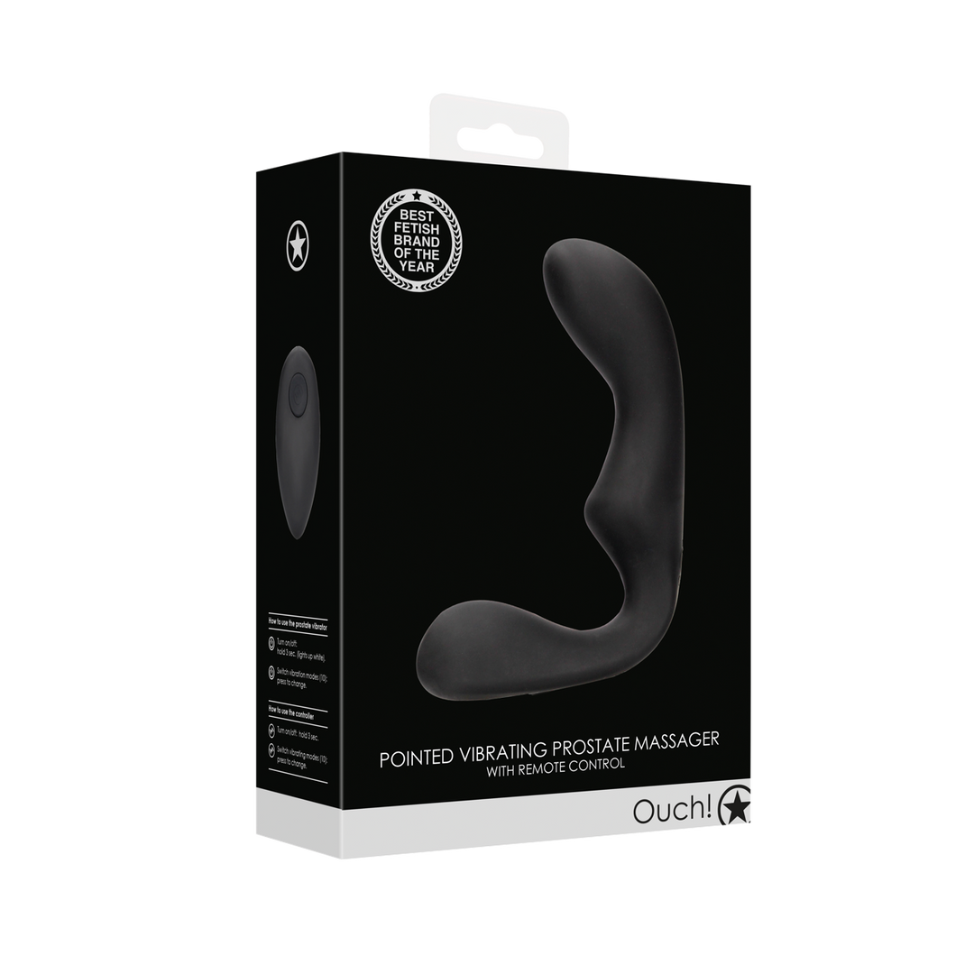 Pointed Vibrating Prostate Massager with Remote Control - Black 2