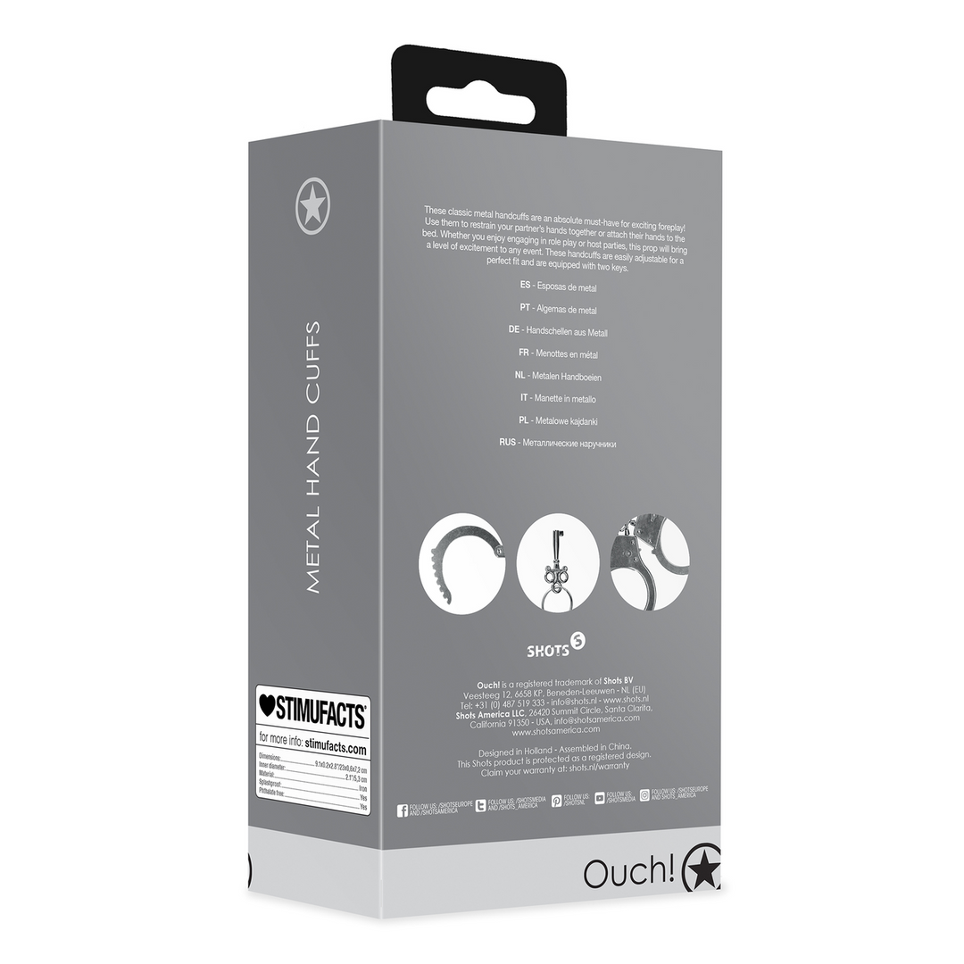 Metal Hand Cuffs - Silver 3