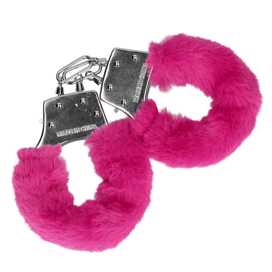Furry Metal Hand Cuffs - Pink 4