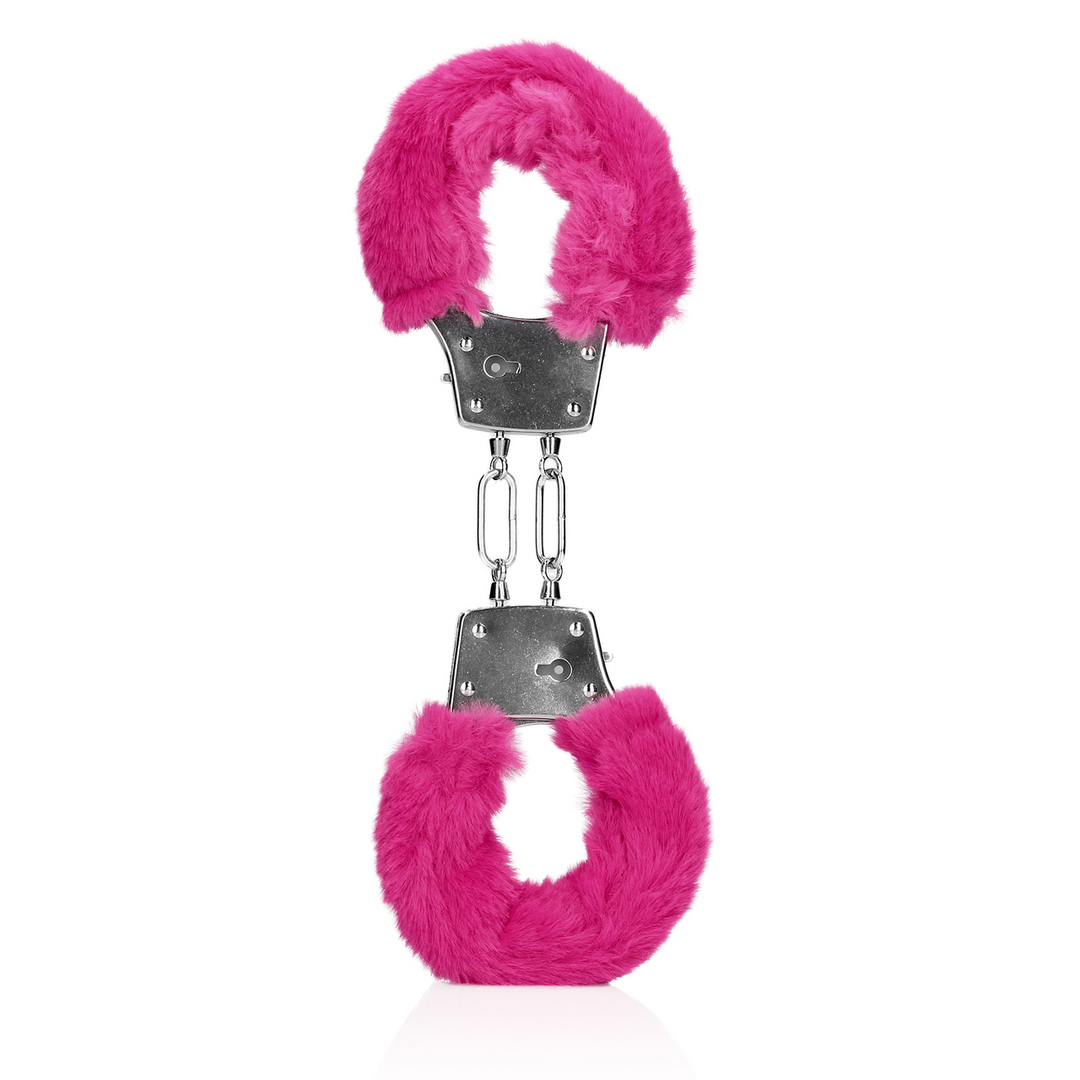 Furry Metal Hand Cuffs - Pink 1