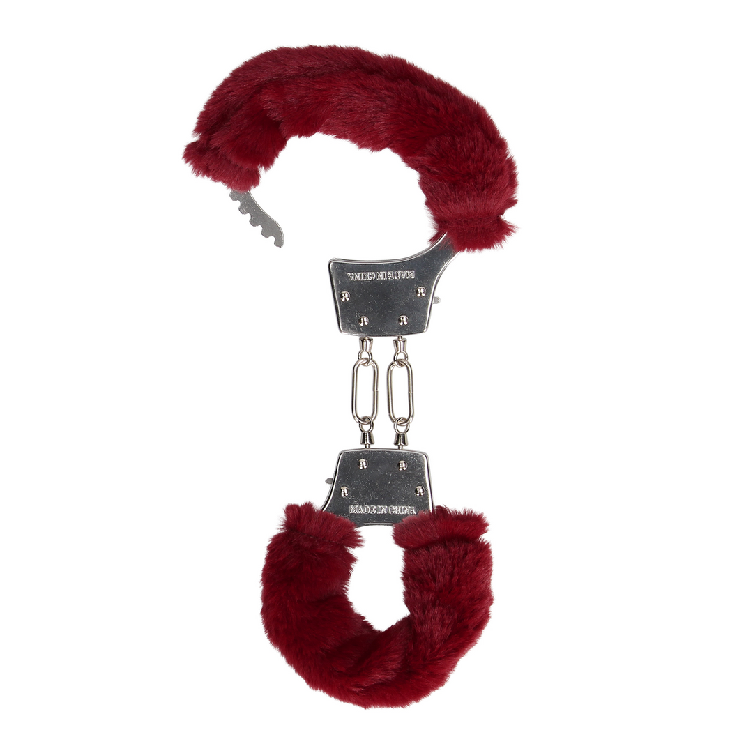 Furry Metal Hand Cuffs - Red 5