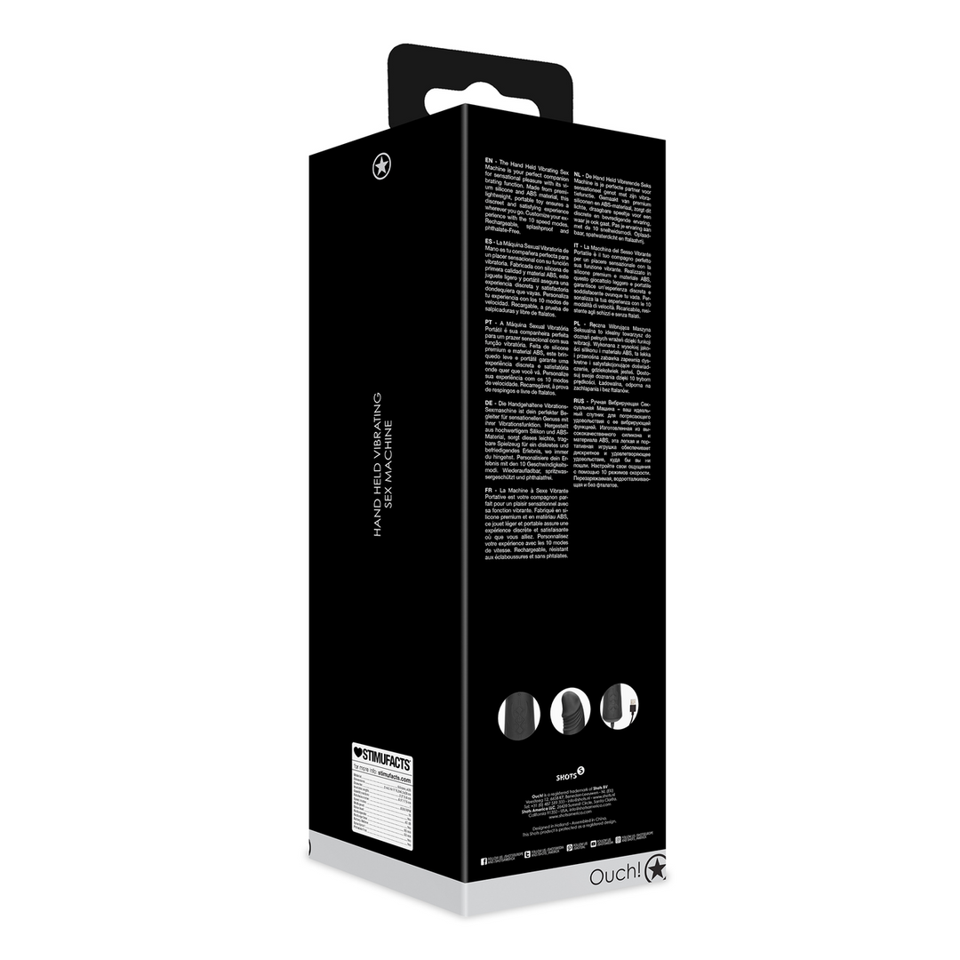 Hand Held Vibrating Sex Machine - Black 4