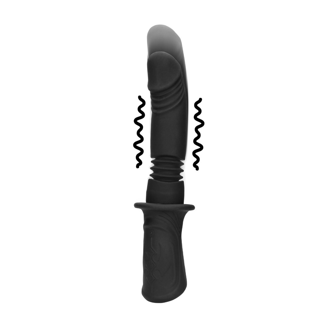 Hand Held Vibrating and Thrusting Sex Machine - Black 1