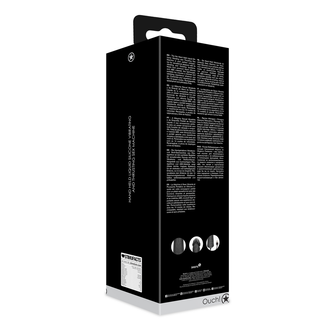Hand Held Liquid Silicone Vibrating and Thrusting Sex Machine - Black 4