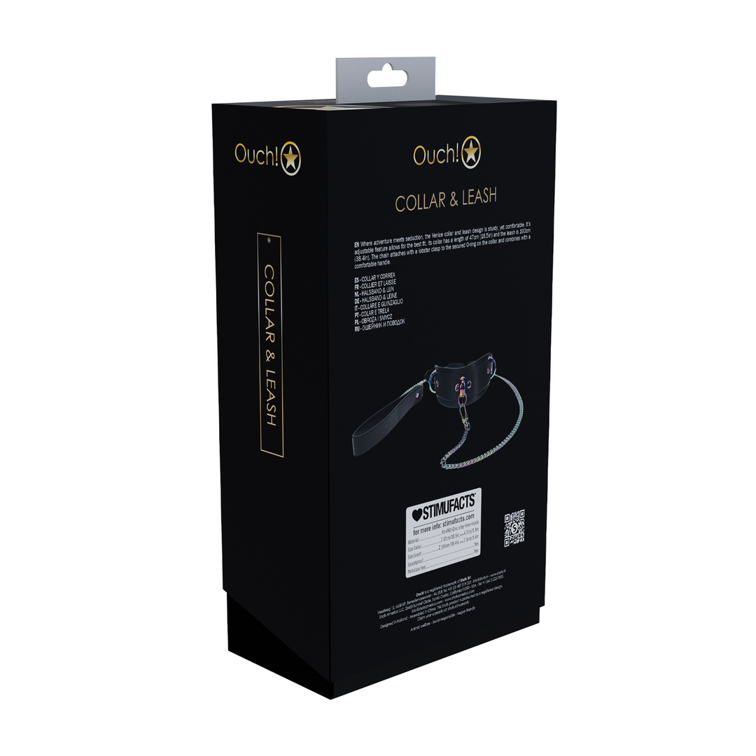 Venice Collection - Collar with Leash - Black 3