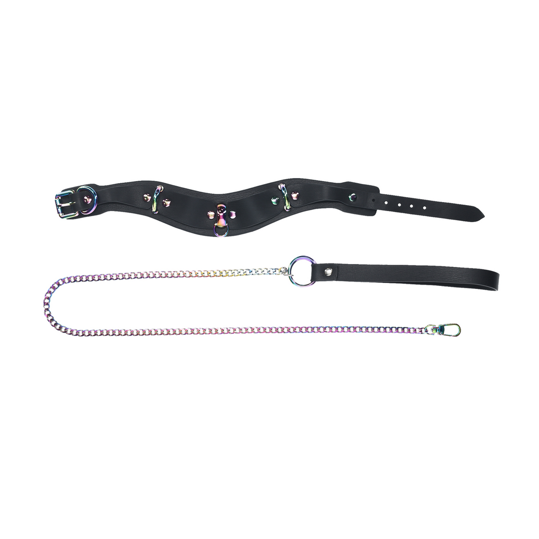 Venice Collection - Collar with Leash - Black 5