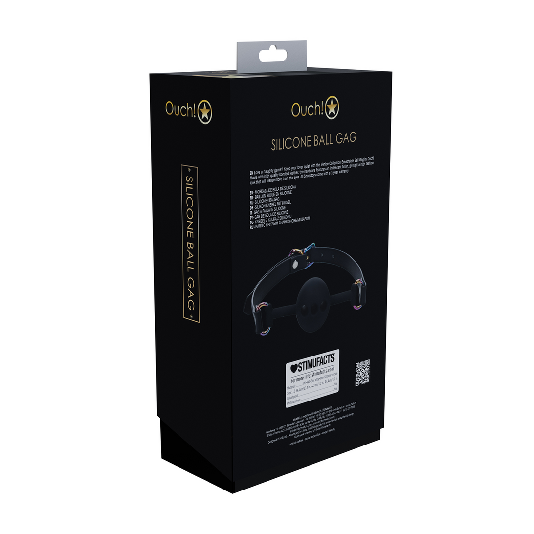 Venice Collection - Silicone Ball Gag - Black 3