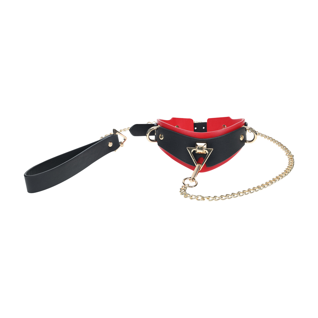 Milan Collection - Collar with Leash - Black/Red 4