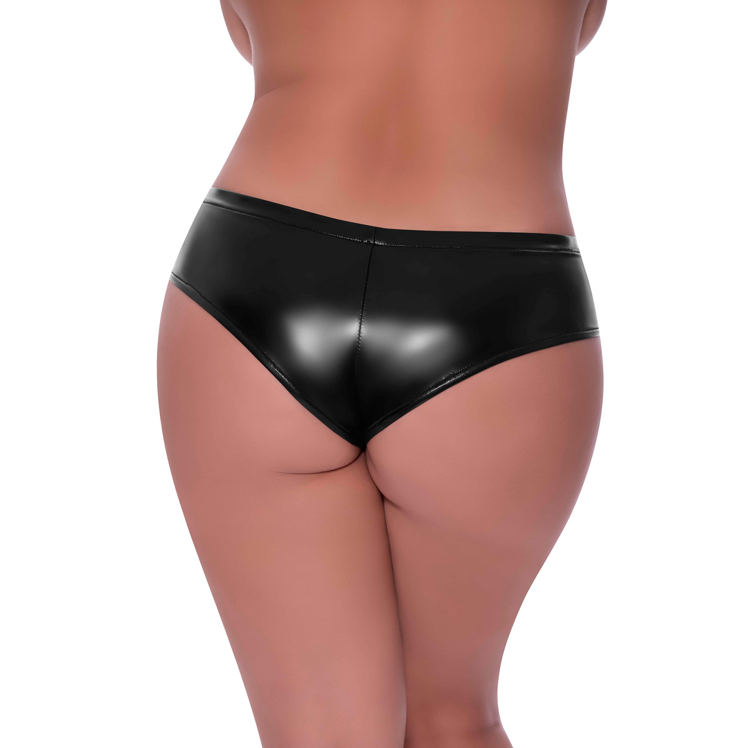 Low Rise Split Crotch Boy Short - 2X - Black 2