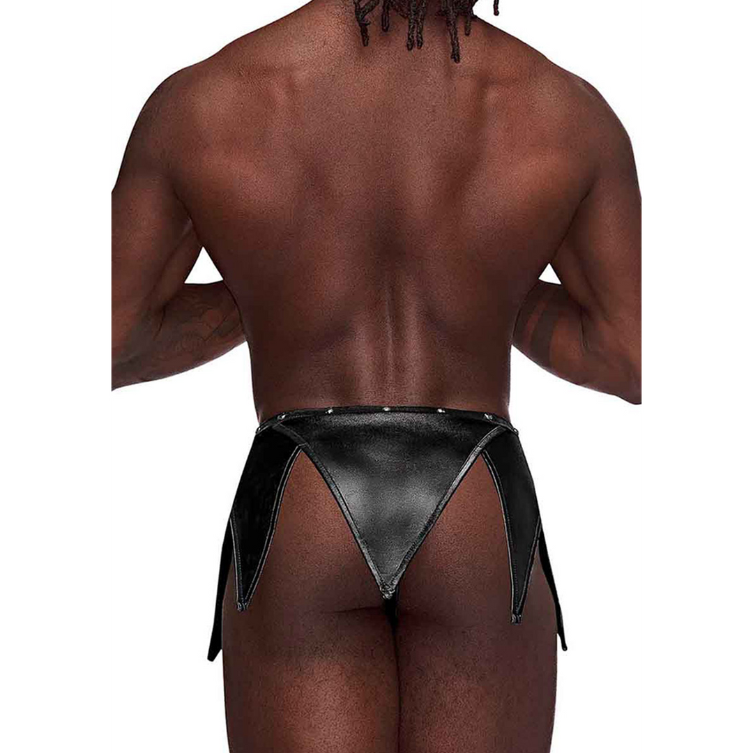 Eros - Gladiator Kilt Design with an Attached Thong - L/XL - Black 2
