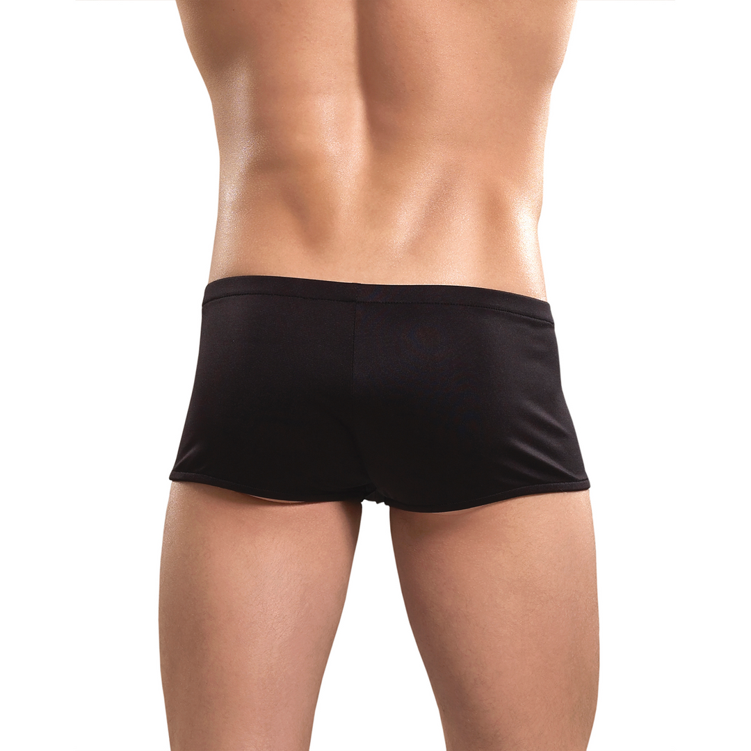 Zipper Short with Red Cockring - L/XL - Black 2