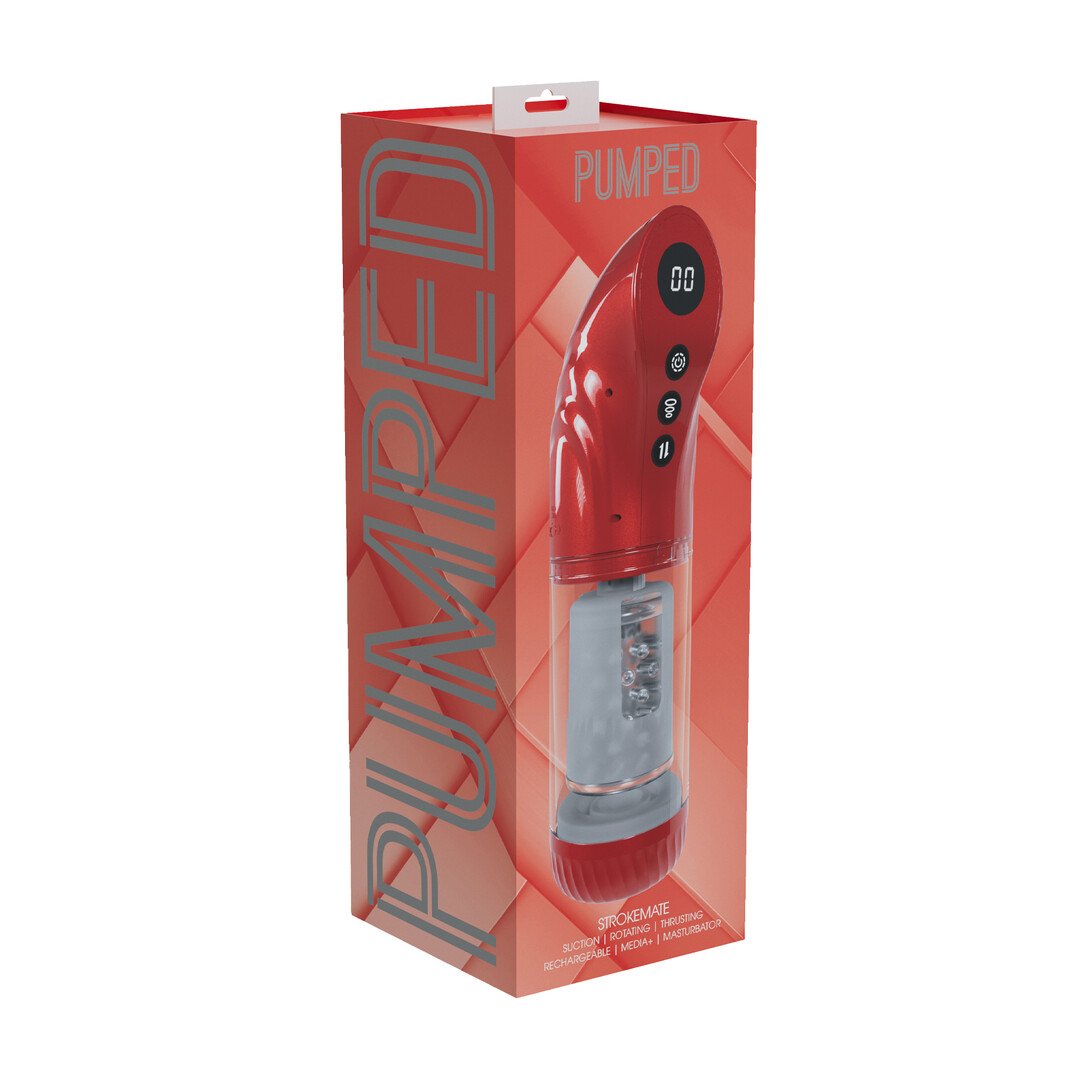 StrokeMate - Suction Rotation and Thrusting Masturbator Pump - Metallic Red 2