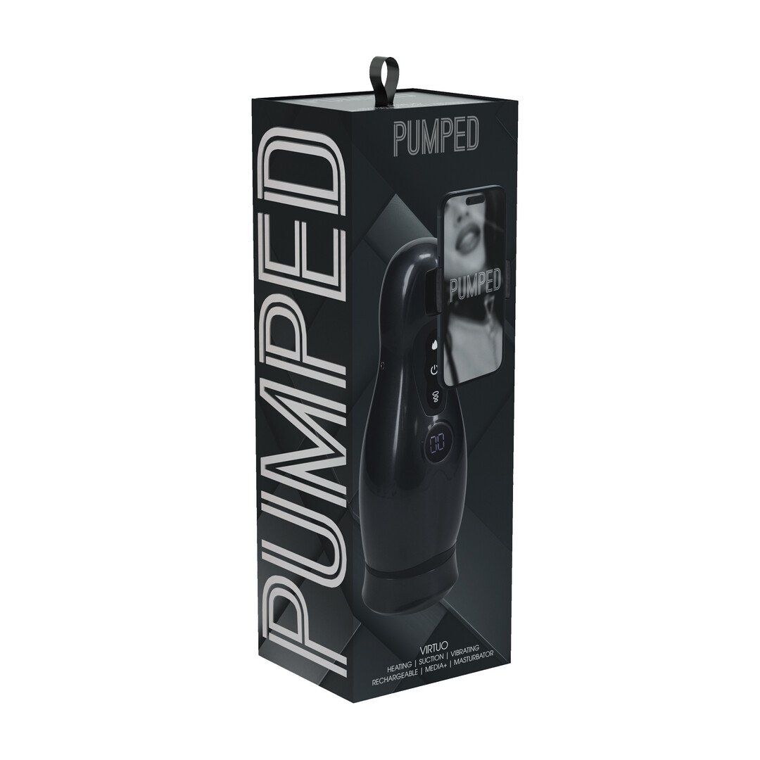 Virtuo - Suction and Vibration Masturbator Pump with Phone Attachment - Gun Metal 2