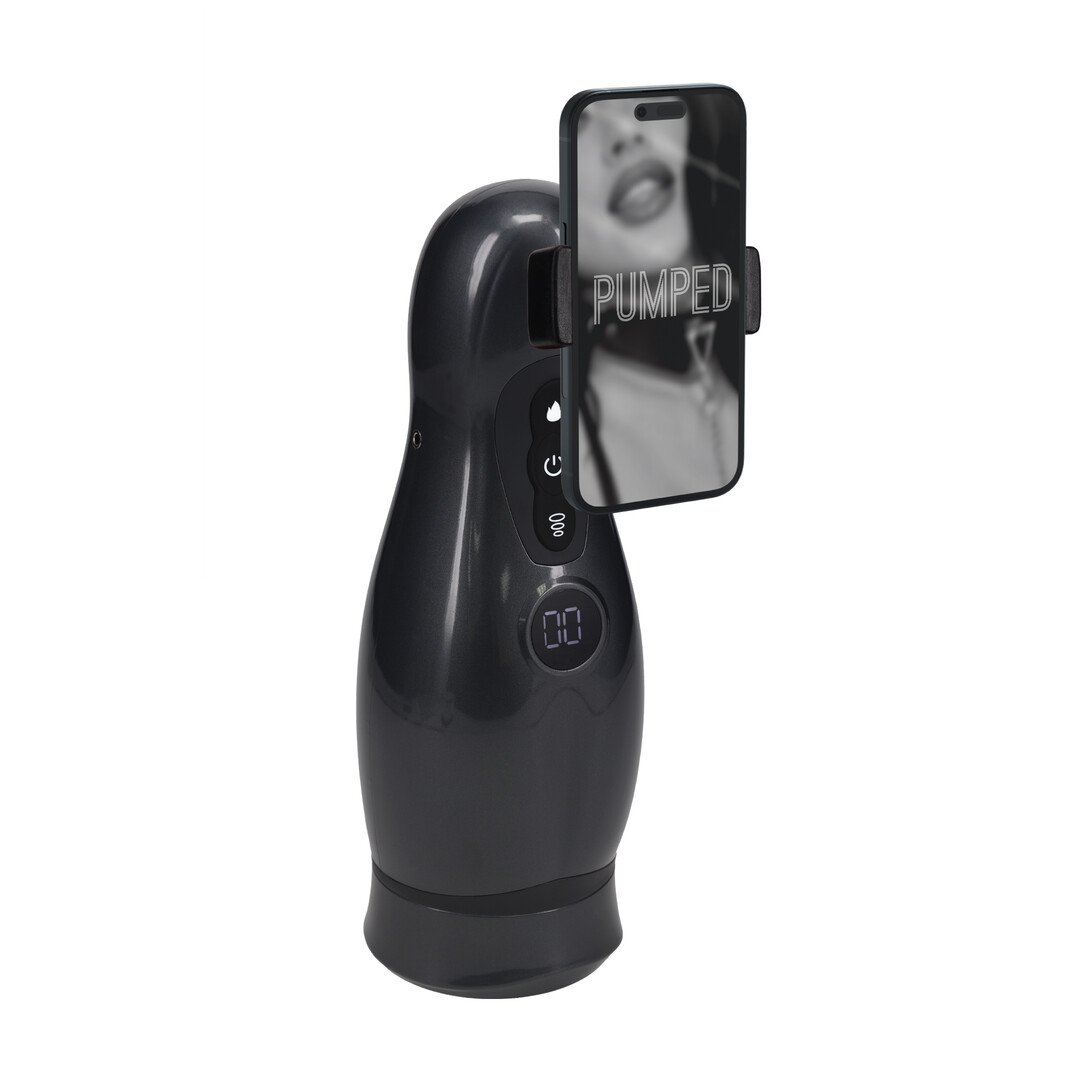 Virtuo - Suction and Vibration Masturbator Pump with Phone Attachment - Gun Metal 3