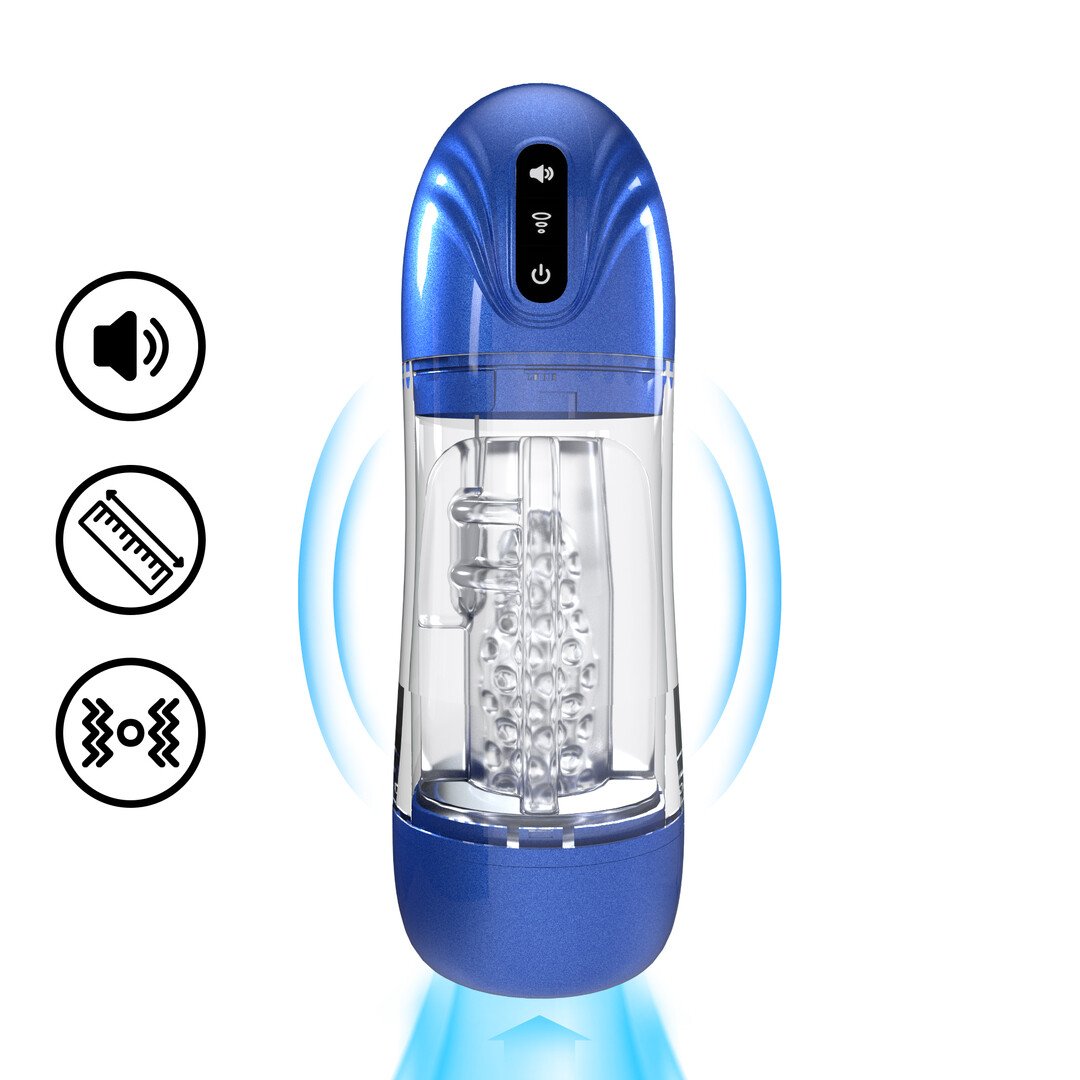 SonicPull - Suction and Vibration Masturbator Pump - Multimedia Enhanced - Metallic Blue 1