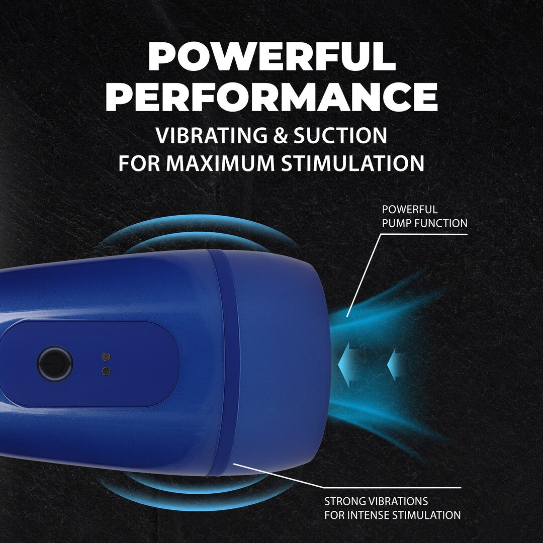 Pulsar - Negative Pressure Suction and Vibration Masturbator Pump - Metallic Blue 5