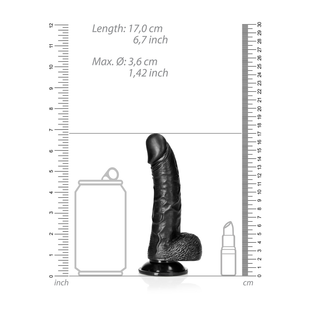 Curved Realistic Dildo with Balls and Suction Cup - 6 / 15,5 cm 6