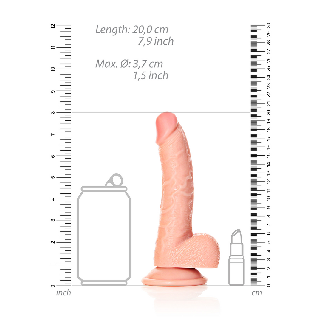 Curved Realistic Dildo with Balls and Suction Cup - 7 / 18 cm 6