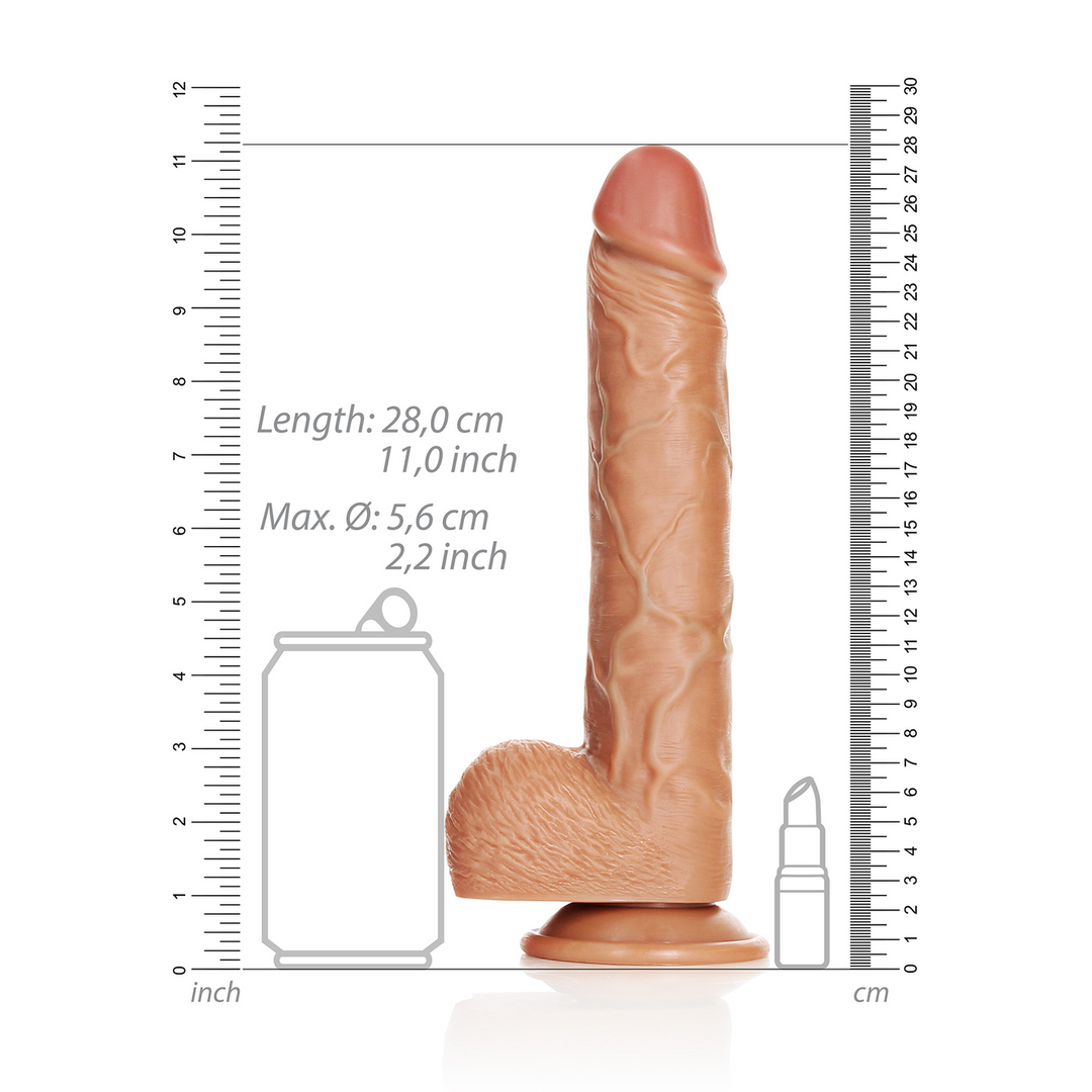 Straight Realistic Dildo with Balls and Suction Cup - 10 / 25,5 cm 6