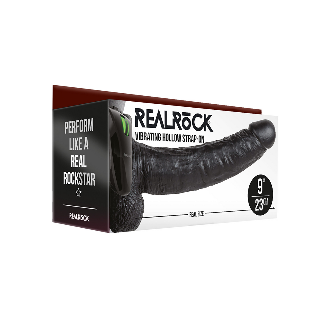 Vibrating Hollow Strap-On with Balls - 9 / 23 cm 2
