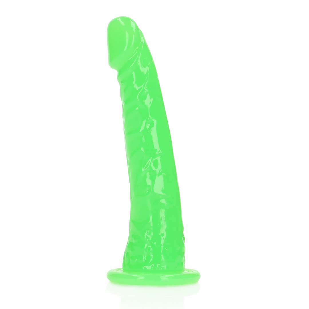 Slim Realistic Dildo with Suction Cup - Glow in the Dark - 6'' / 15,5 cm 4