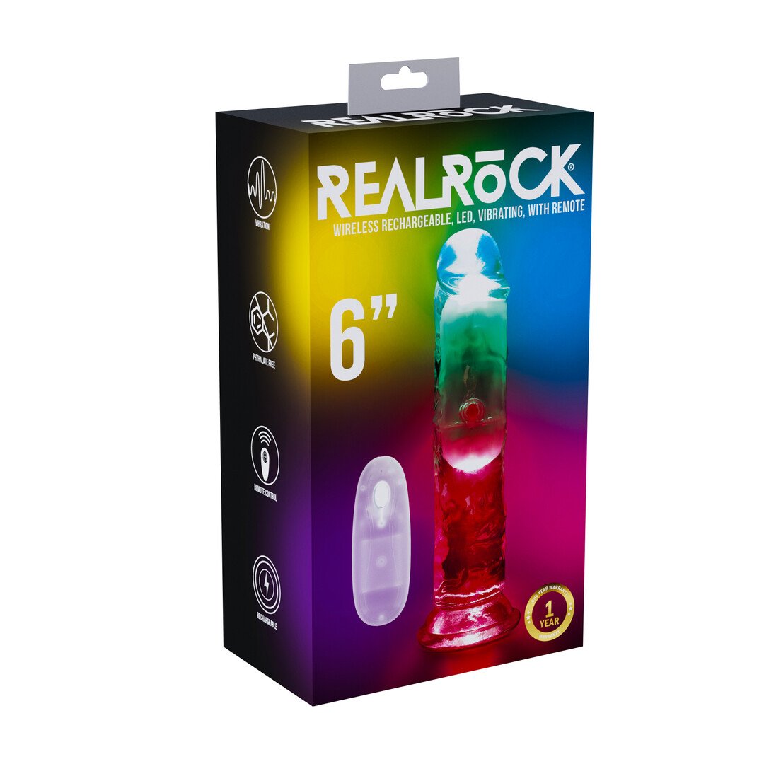 LED Vibrating Straight Cock - 6 / 15 cm - Transparent 2