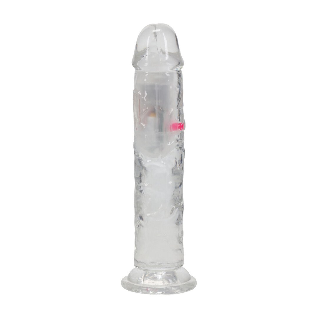 LED Vibrating Straight Cock - 7 / 18 cm - Transparent 4