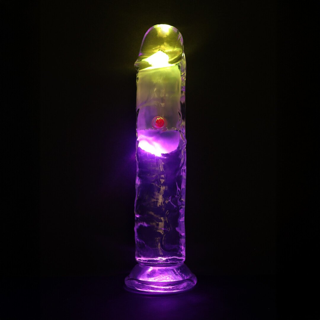 LED Vibrating Straight Cock - 7 / 18 cm - Transparent 6