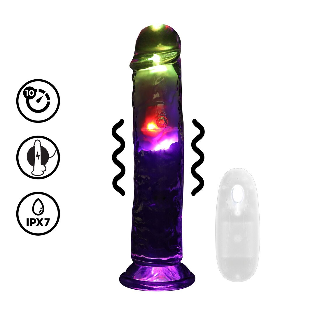 LED Vibrating Straight Cock - 8 / 20 cm - Transparent 1
