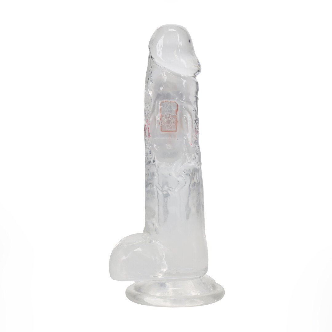 LED Vibrating Straight Cock with Balls - 8 / 20 cm - Transparent 3