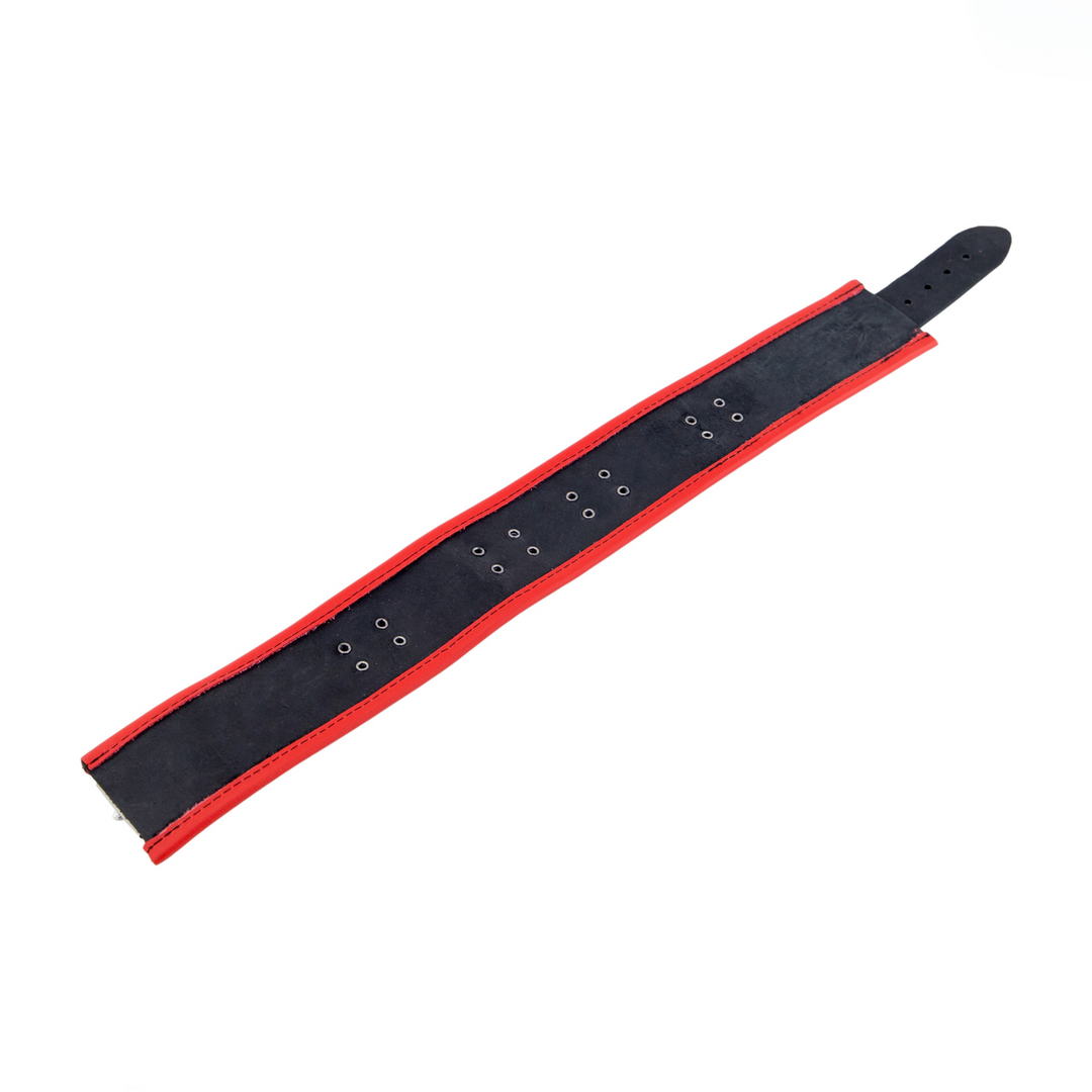 Leather Necklace 3 D Rings - Red/Black 4