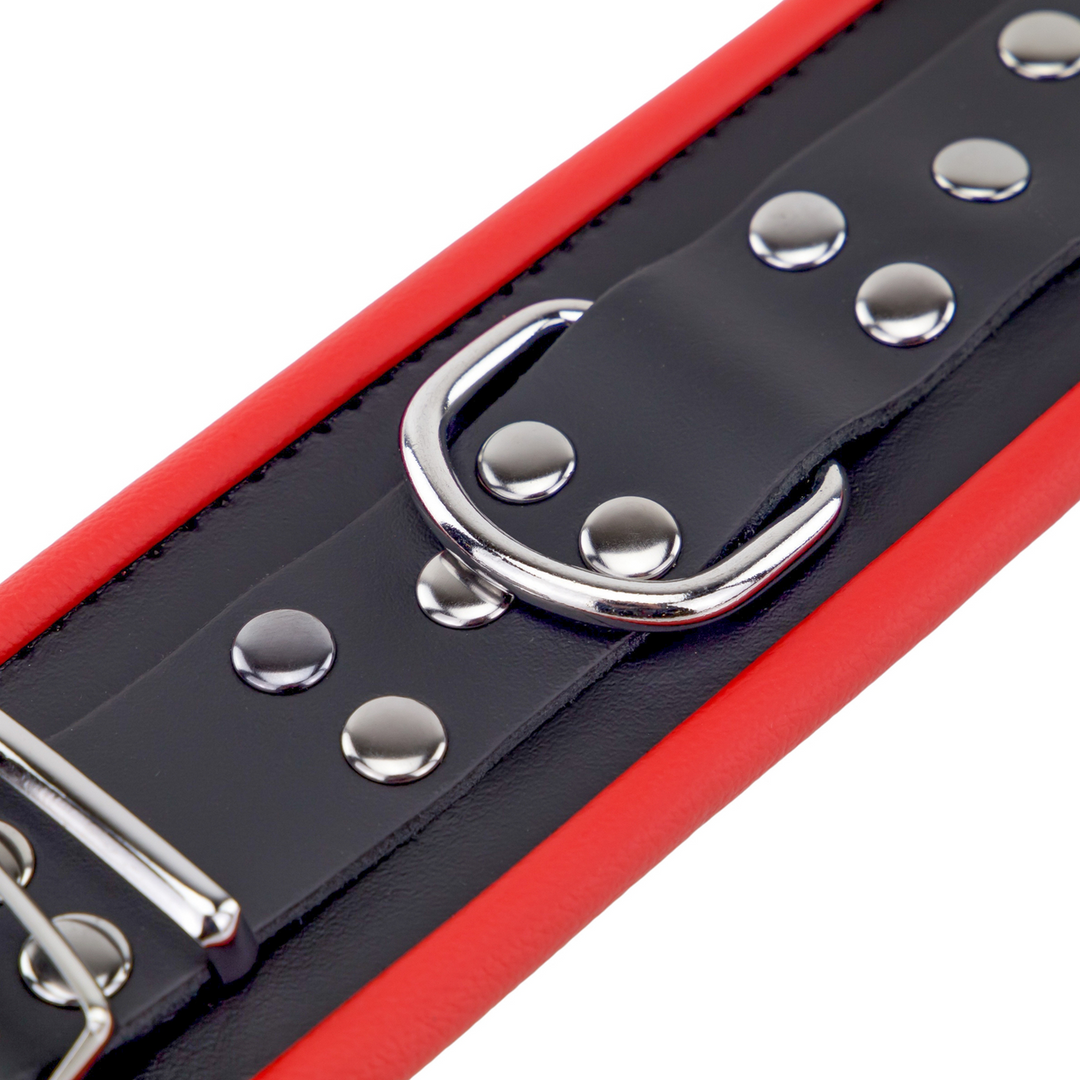 Leather Handcuffs - Red/Black 4