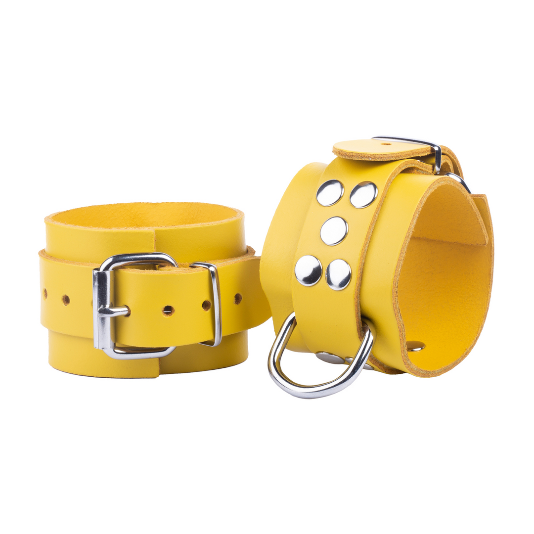 Ultra Leather Handcuffs - Yellow 1