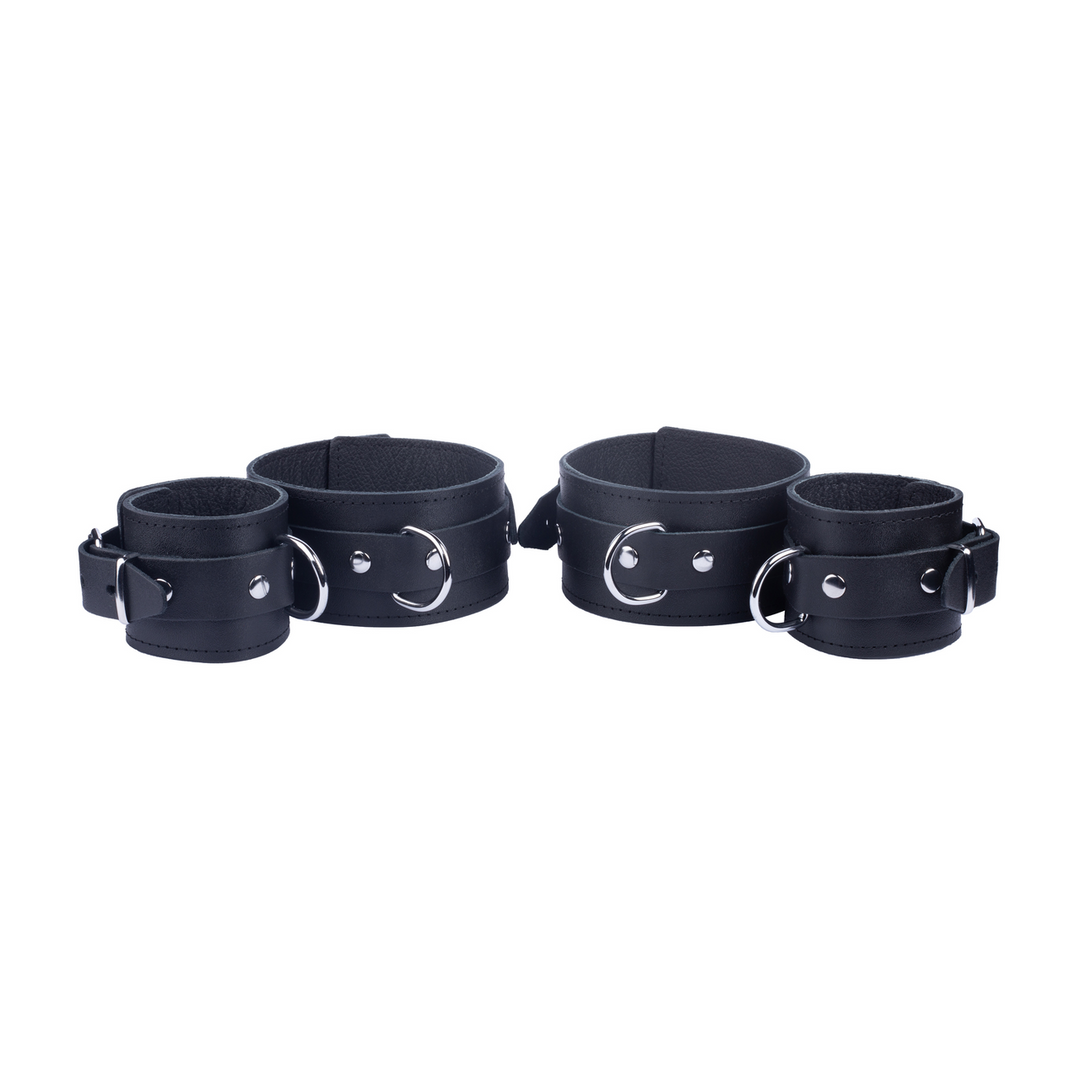 Leather Arm and Forearm Restraints - Black 1