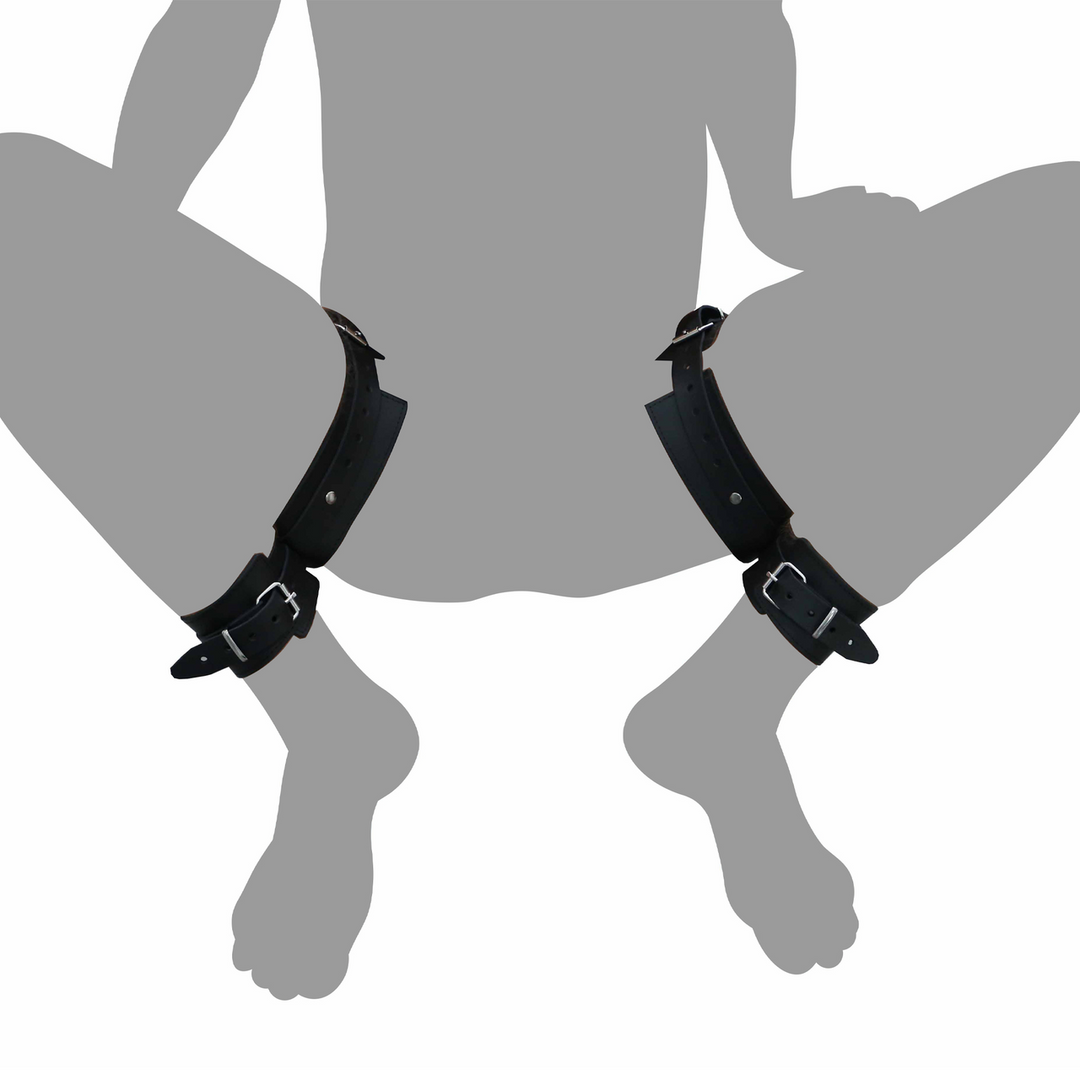 Leather Thighs Restraints - Black 3